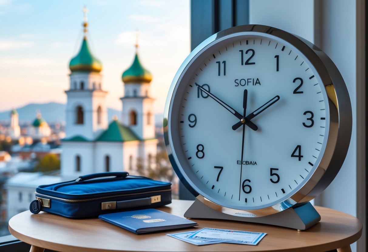 Aktuel tid i Sofia i Bulgarien før din ferie
